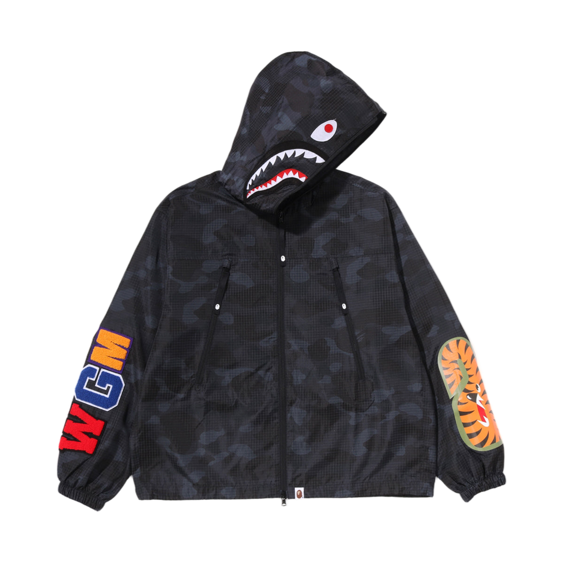 - BAPE Color Camo Reflective Ripstop Shark Full Zip Jacket Black