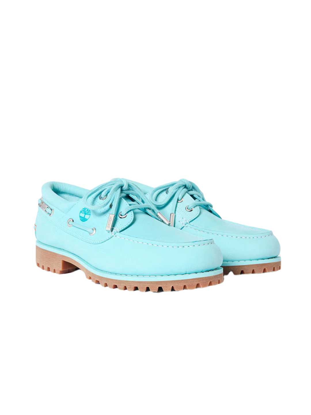 Timberland x Jacquemus Authentic Boat Shoes Aqua Nubuck, Timberland x Jacquemus 3-Eye Lug Boat Shoes Yellow - Medium 착용 스타일 - 2