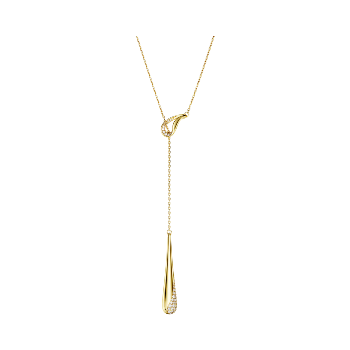 5746001 (W) Swarovski Classica Y Pendant Round Cut White Sterling Silver 18K Gold Finish