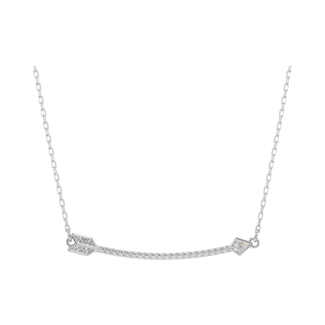 5737293 (W) Swarovski Idyllia Pendant Mixed Cut Arrow White Rhodium Plated