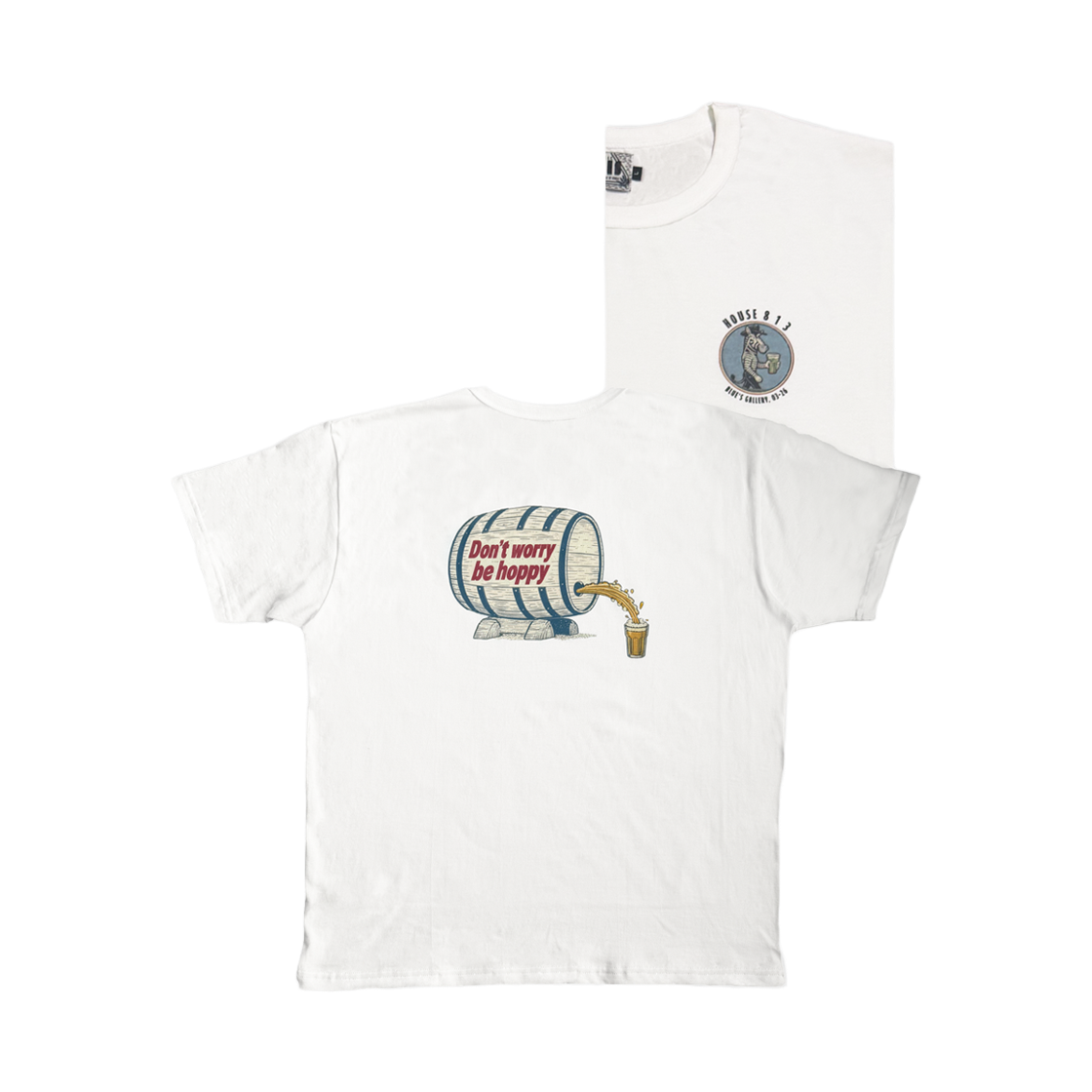갈릭블루스 "돈 워리, 비 호피" 티셔츠(GARLICBLUES "DON'T WORRY, BE HOPPY" T-Shirt)