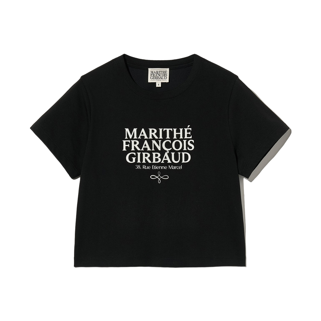 (W) 마리떼 프랑소와 저버 에어로쿨 크롭 티셔츠 블랙((W) Marithe Francois Girbaud Aerocool Crop T-Shirt Black) - 1