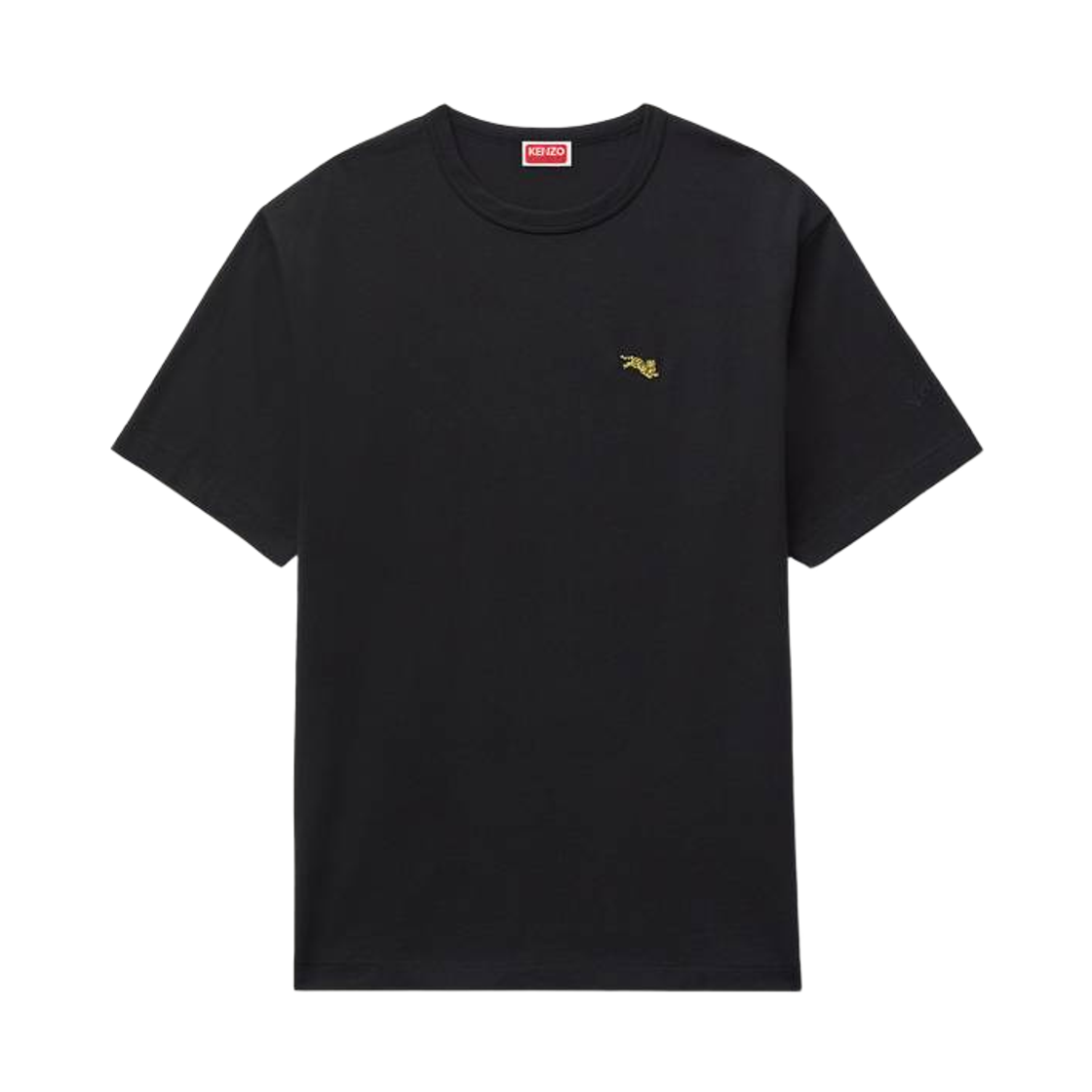 FG65TS2974SG-99J Kenzo Jumping Tiger Embroidered T-Shirt in Cotton Black