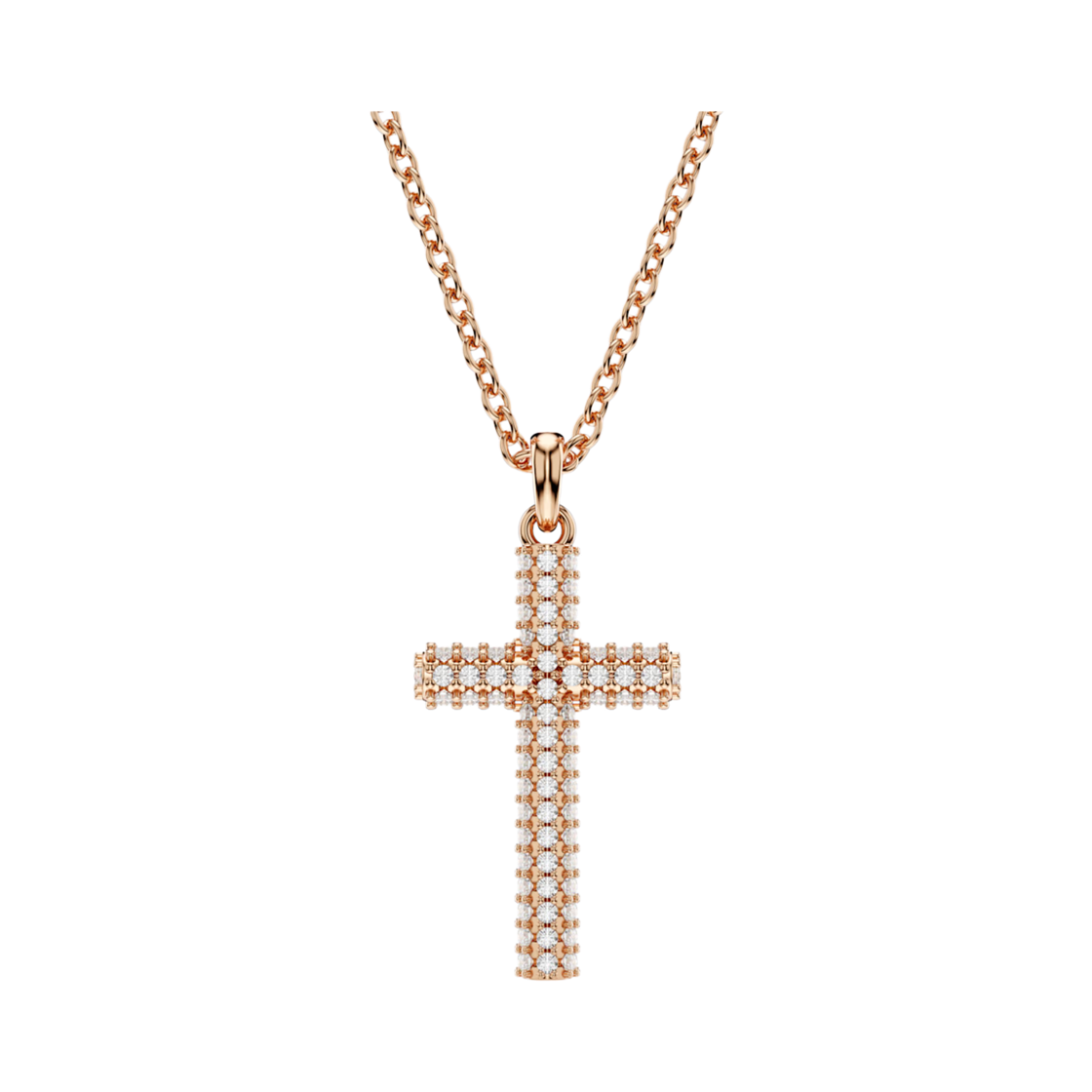 5727986 (W) Swarovski Insigne Pendant Cross White 18K Rose Gold Finish