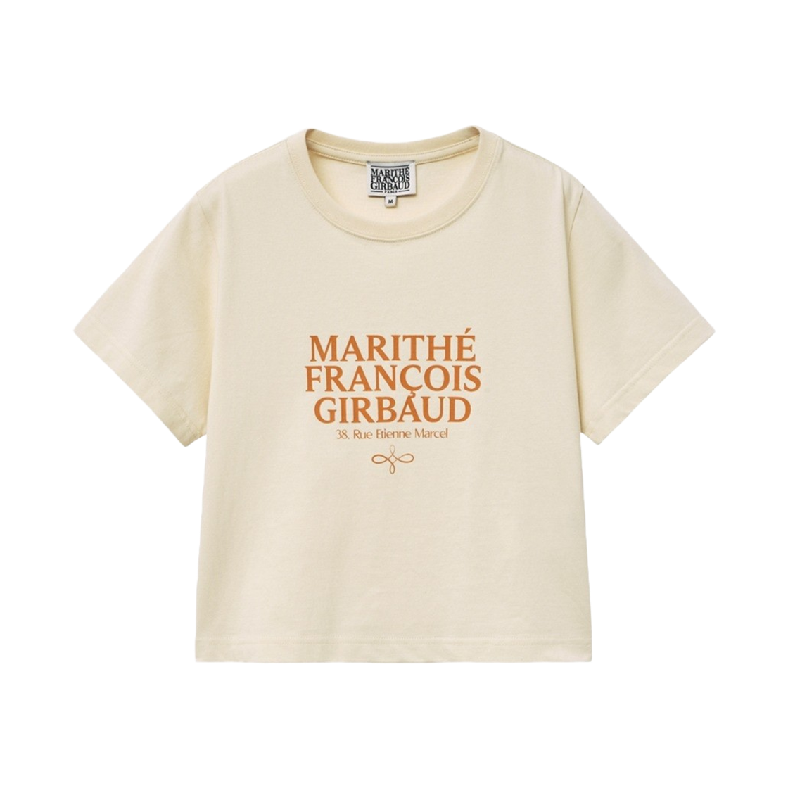 (W) 마리떼 프랑소와 저버 에어로쿨 크롭 티셔츠 라이트 베이지((W) Marithe Francois Girbaud Aerocool Crop T-Shirt Light Beige) - 1