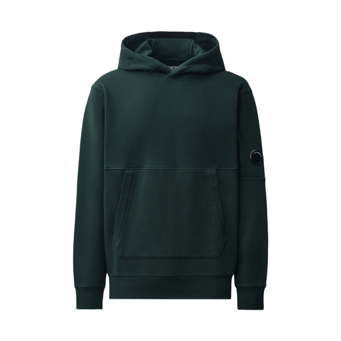 21CMSS714A005086W697 C.P. Company Diagonal Raised Fleece Lens Hooded Sweatshirt Ponderosa Pine Green - 26FW