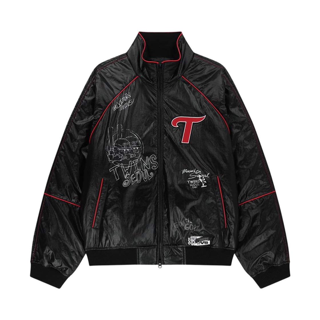 LG 트윈스 x 마뗑킴 그래피티 덕아웃 자켓 블랙(LG Twins x Matin Kim Graffiti Dugout Jacket Black)