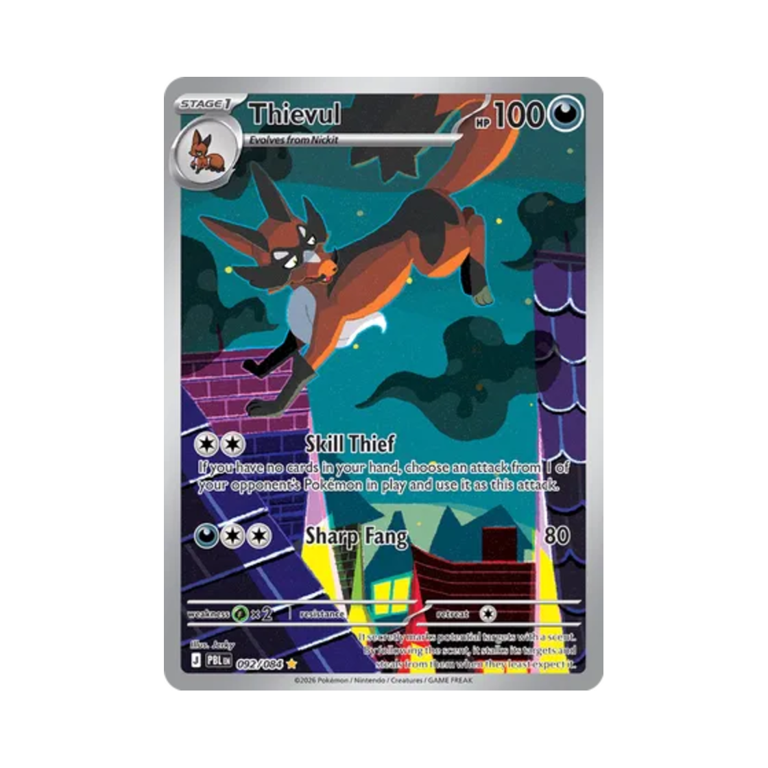 포켓몬 TCG 폭슬라이 AR 피치 블랙 (영문판)(Pokemon TCG Thievul AR Pitch Black (English Ver.)) - 1