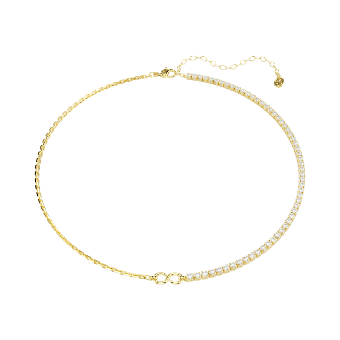 5747717 (W) Swarovski Matrix Necklace Round Cut White 18K Gold Finish