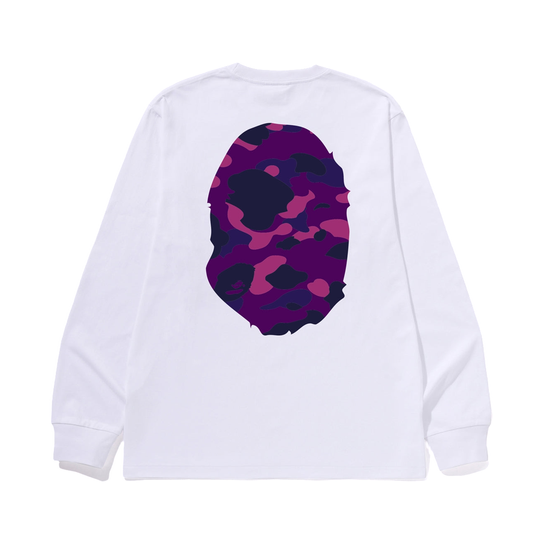 베이프 컬러 카모 빅 에이프 헤드 롱슬리브 티셔츠 화이트 퍼플(BAPE Color Camo Big Ape Head L/S T-Shirt White Purple) - 2