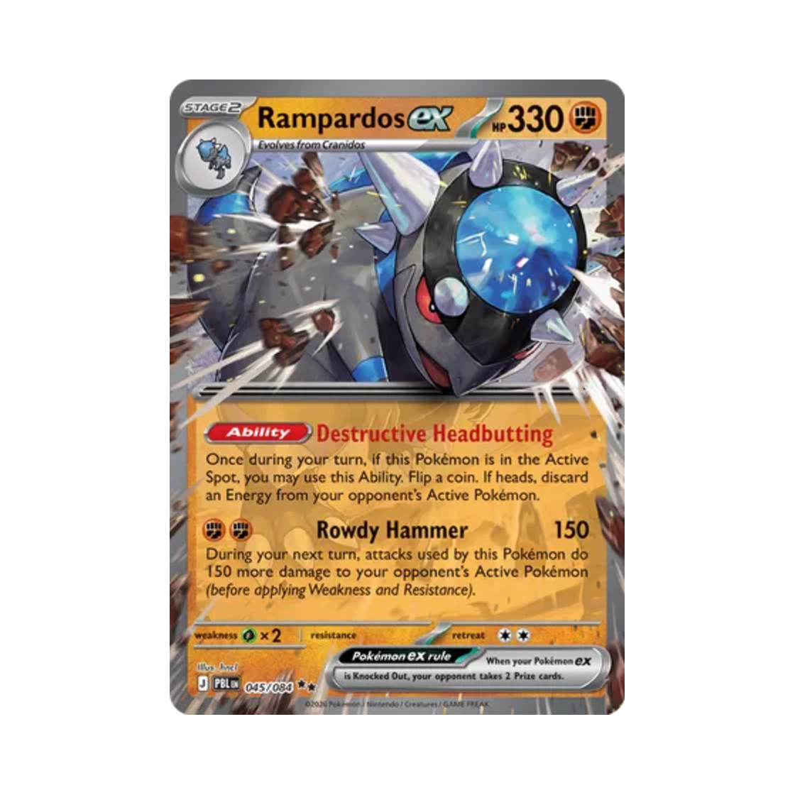 포켓몬 TCG 램펄드 ex RR 피치 블랙 (영문판)(Pokemon TCG Rampardos ex RR Pitch Black (English Ver.)) - 1