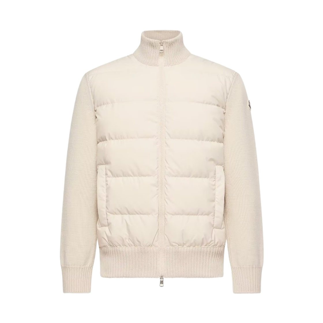 L2-091-9B00027-M1131-20F Moncler Padded Wool Zip-Up Cardigan Light Beige - 26FW