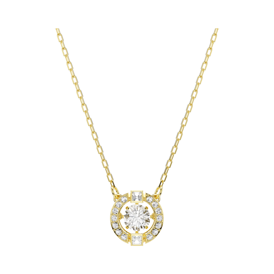 5758061 (W) Swarovski Una Angelic Pendant Mixed Cut White 18K Gold Finish