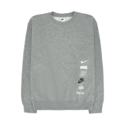 Nike Club Fleece+ Brushed Back Crew Dark Grey Heather - Asia