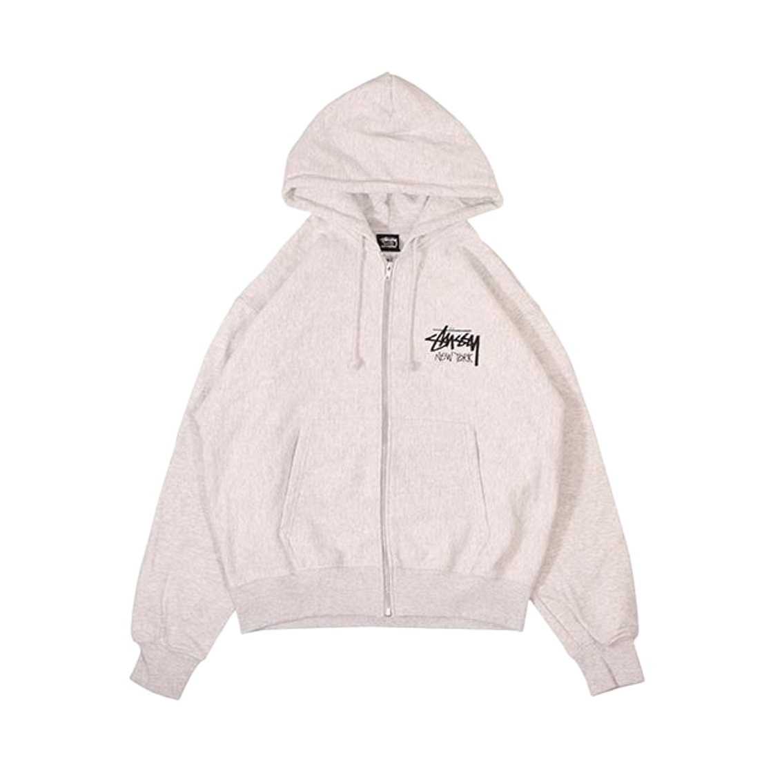 3973976 Stussy Stock New York Zip Hooded Ash Heather