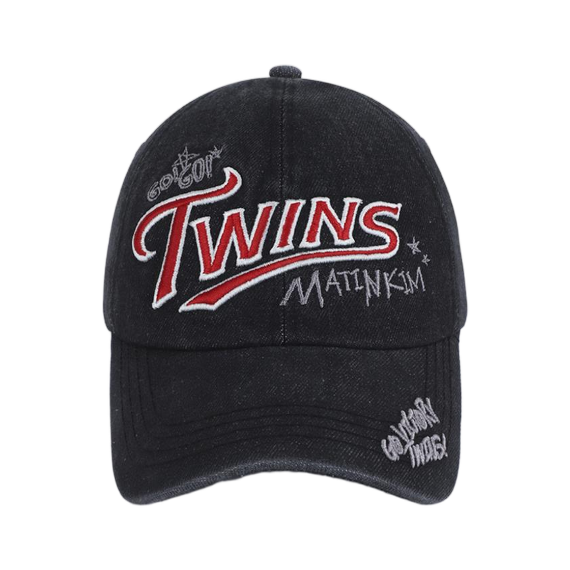 LG 트윈스 x 마뗑킴 빈티지 워시ed 볼 캡 블랙(LG Twins x Matin Kim Vintage Washed Ball Cap Black)