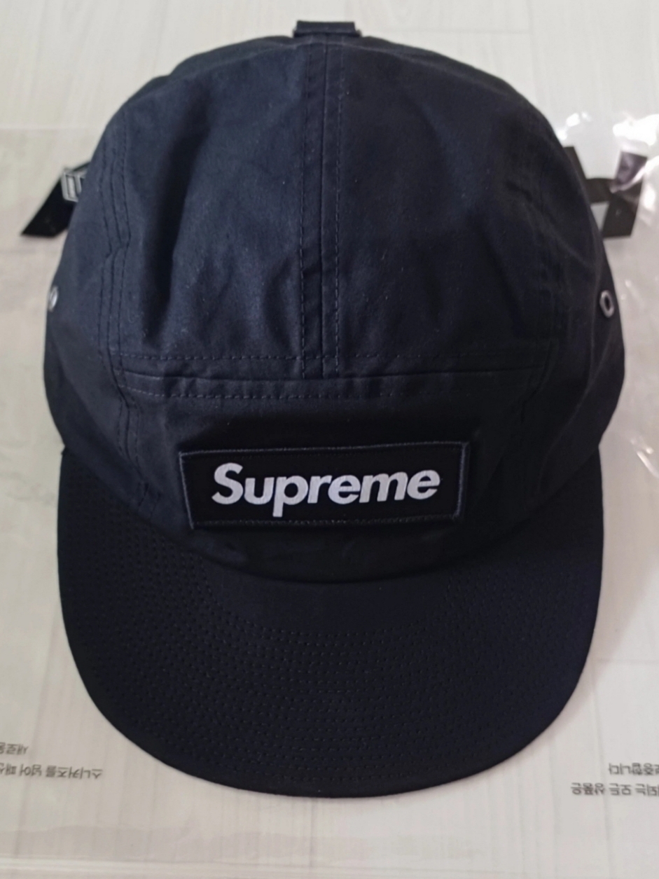 Supreme Waxed Cotton Camp Cap Black - 23FW 착용 스타일