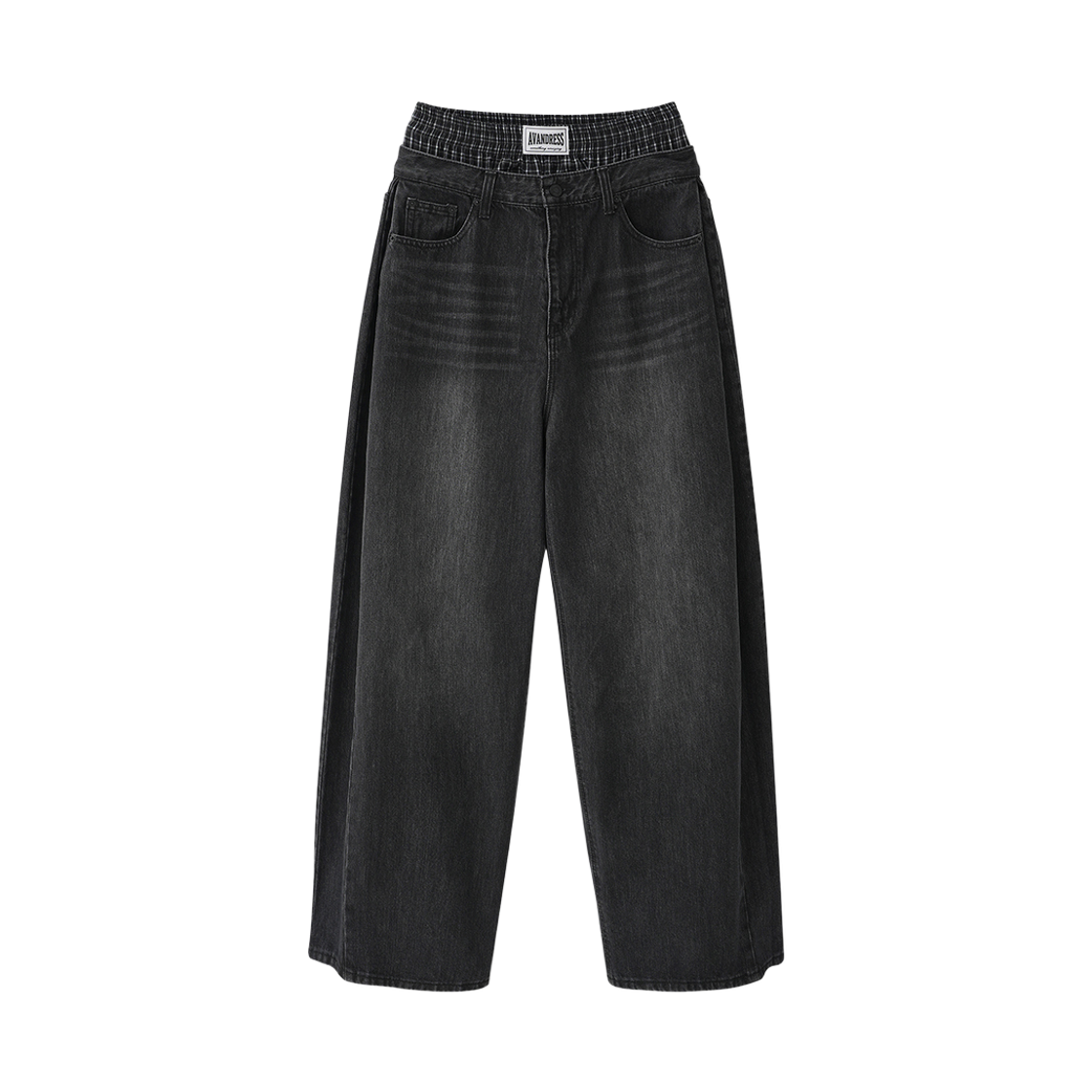 어반드레스 88 인시전 와이드 데님 새깅 팬츠 블랙(Avandress 88 Incision Wide Denim Sagging Pants Black)