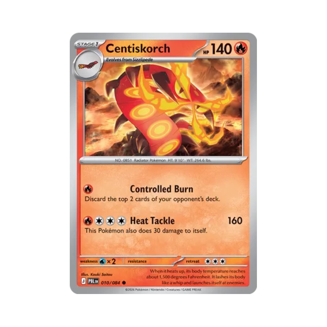포켓몬 TCG 다태우지네 C 피치 블랙 (영문판)(Pokemon TCG Centiskorch C Pitch Black (English Ver.)) - 1