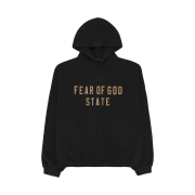 Essentials Fleece State Hoodie Black - 24FW