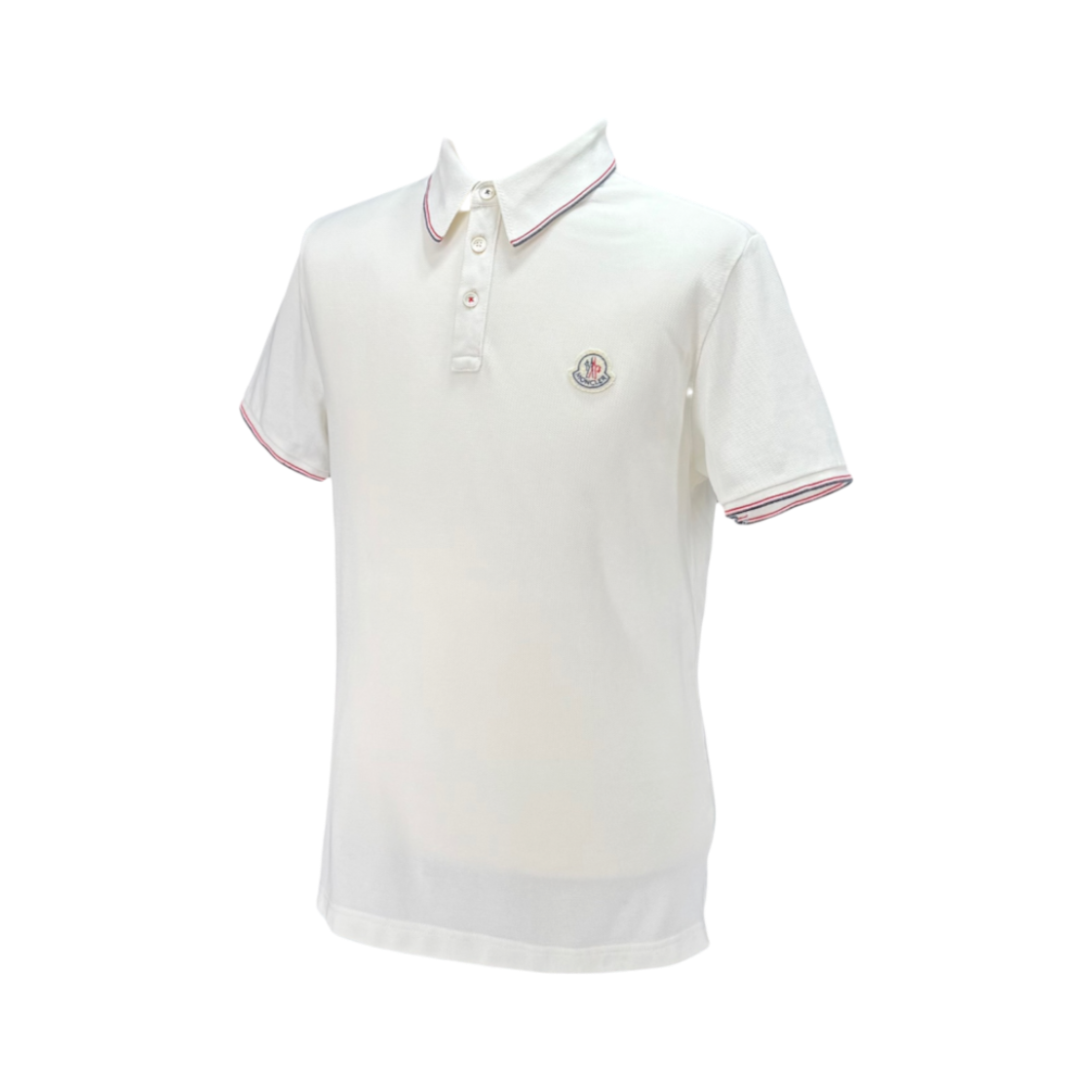 IT7375KGLLTO Moncler Short Sleeve Polo Shirt White