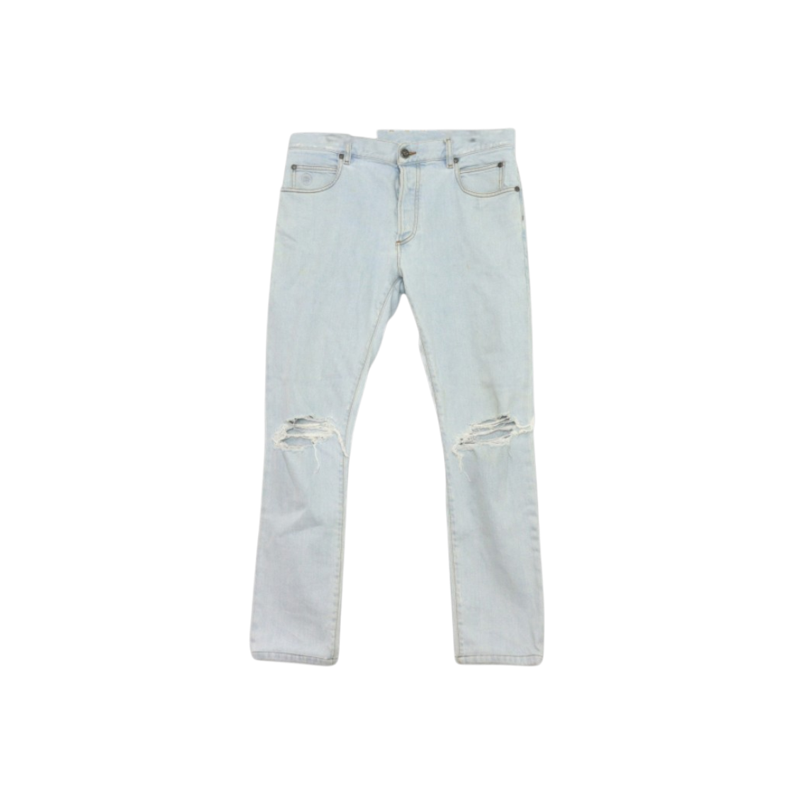 발망 바이커 슬림핏 데미지드 워싱 남성 데님팬츠 청바지aa64128(Balmain Biker Slim Fit Distressed Denim Jeans)