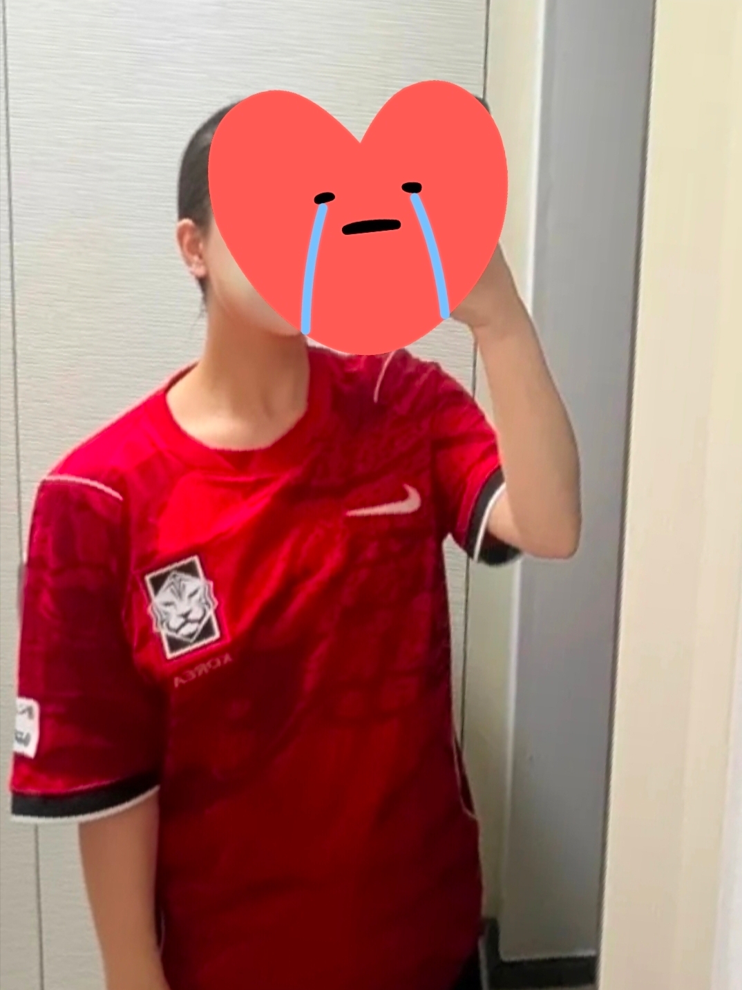 Nike Korea 2026 Stadium Home Dri-Fit Soccer Replica Jersey Global Red Black (Non Marking Ver.) 착용 스타일