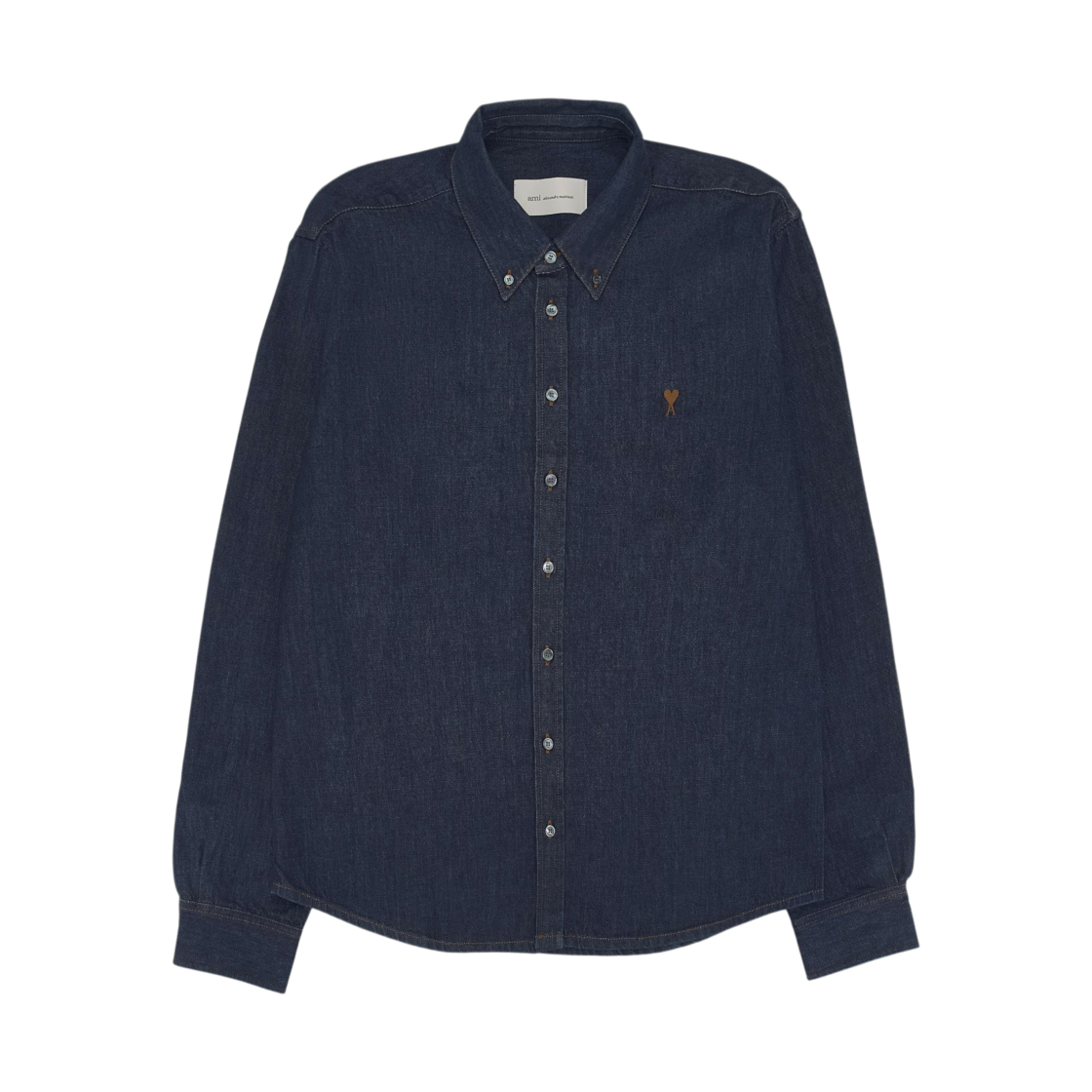 아미 블루 데님 코튼 아미 드 하트 셔츠 인디고(AMI Blue Denim Cotton Ami De Coeur Shirt Indigo) - 1