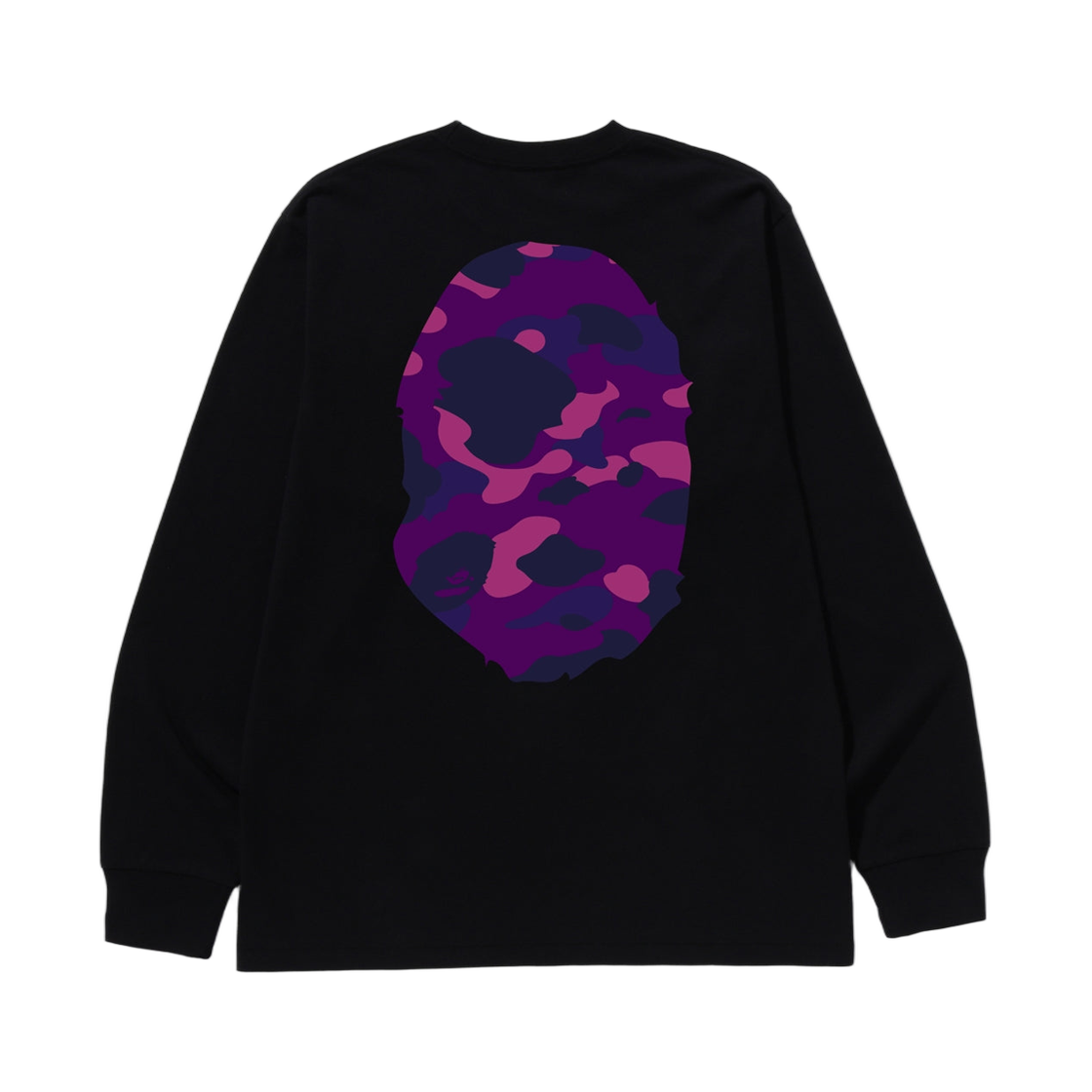 베이프 컬러 카모 빅 에이프 헤드 롱슬리브 티셔츠 블랙 퍼플(BAPE Color Camo Big Ape Head L/S T-Shirt Black Purple) - 2