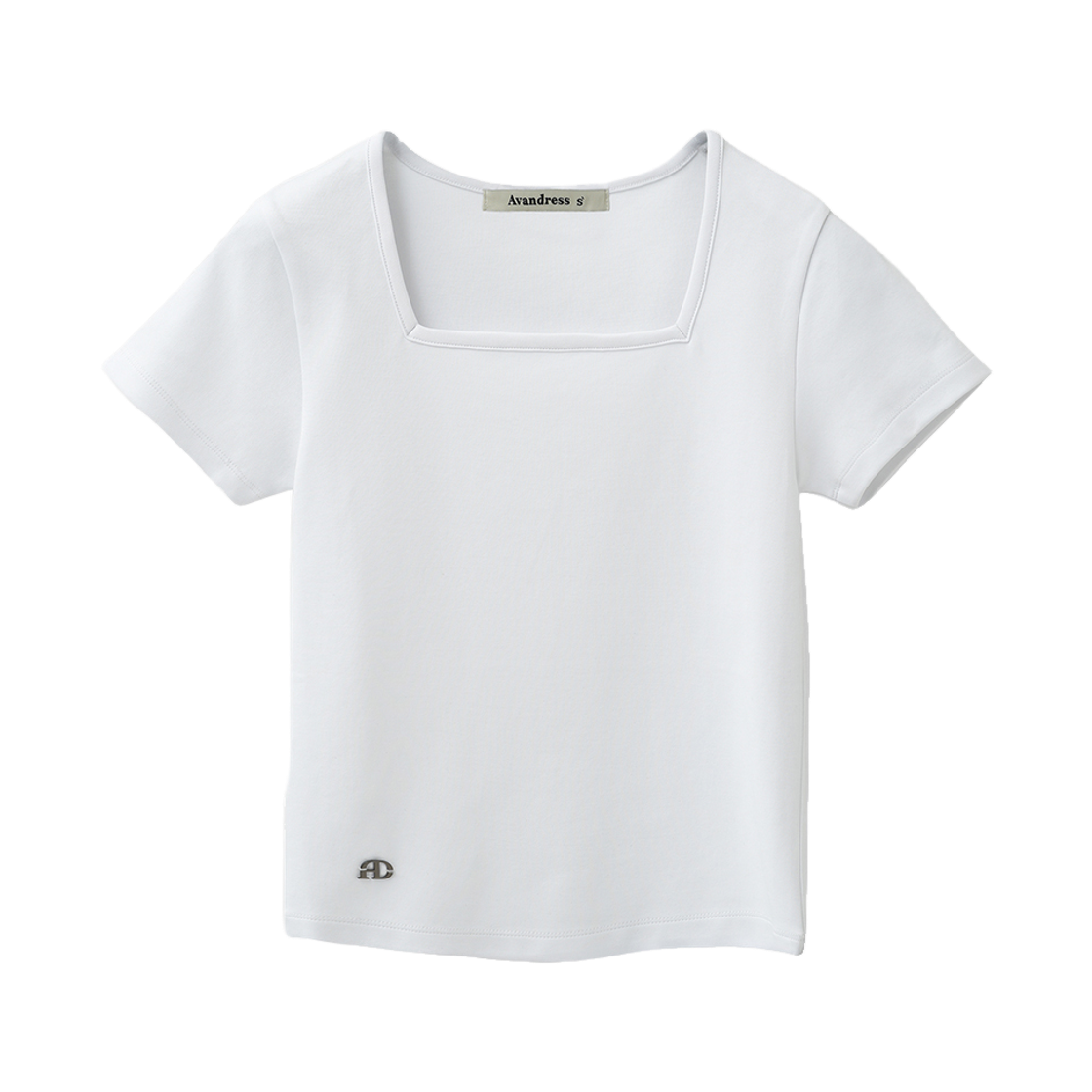 AD61TS09WH Avandress Rayne Matte Square Neck T-Shirt White