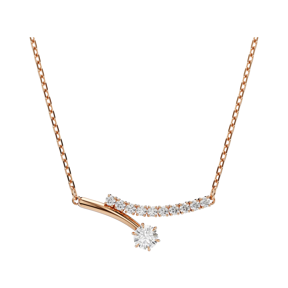 5763823 (W) Swarovski Matrix Necklace Round Cut White 18K Rose Gold Finish