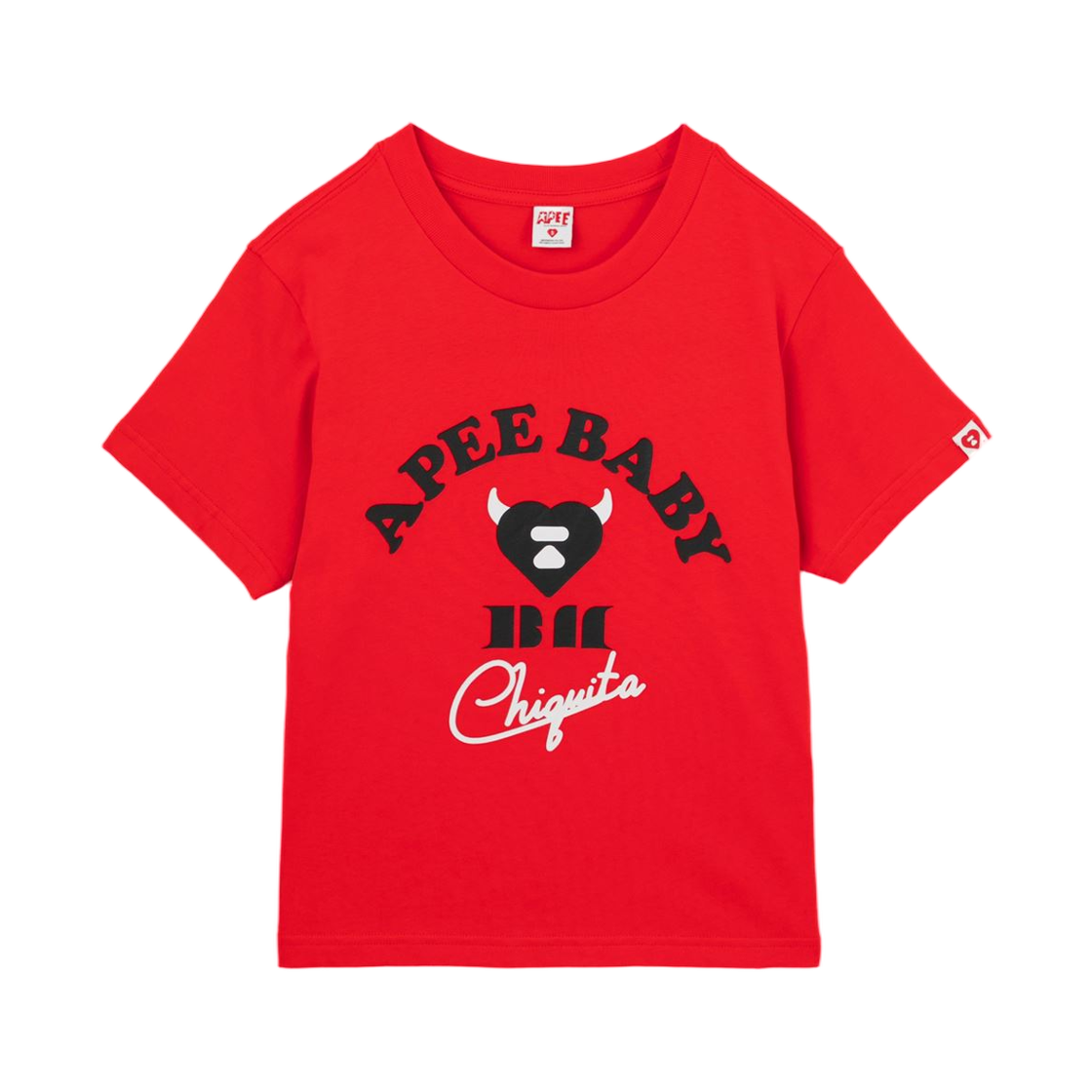 (W) 베이프 에이피 x 베이비 몬스터 에이프 베이비 프린트 티셔츠 #2 치키타 레드((W) BAPE Apee x Baby Monster Apee Baby Print T-Shirt #2 Chiquita Red) - 1