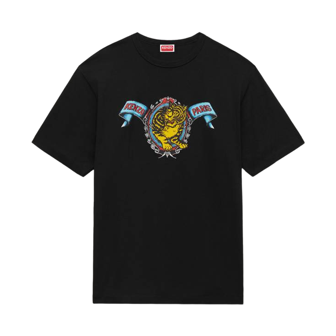 FG65TS2984SG-99J Kenzo Jumping Tiger T-Shirt in Cotton Black