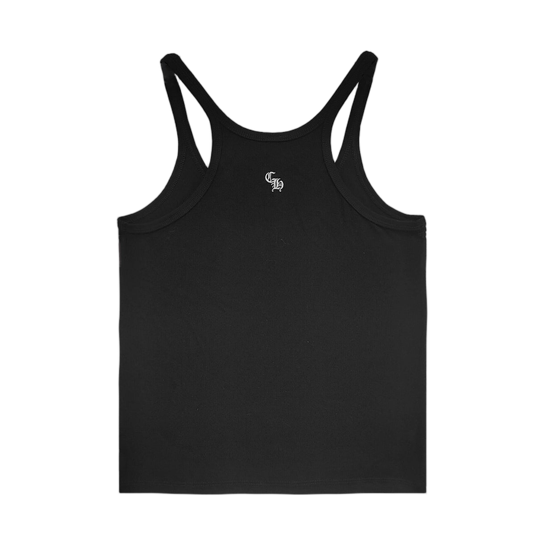 (W) 크롬하츠 배드 씨드 CH 자수 미니 탱크탑 블랙((W) Chrome Hearts Bad Seed CH Embroidered Mini Tank Top Black) - 2
