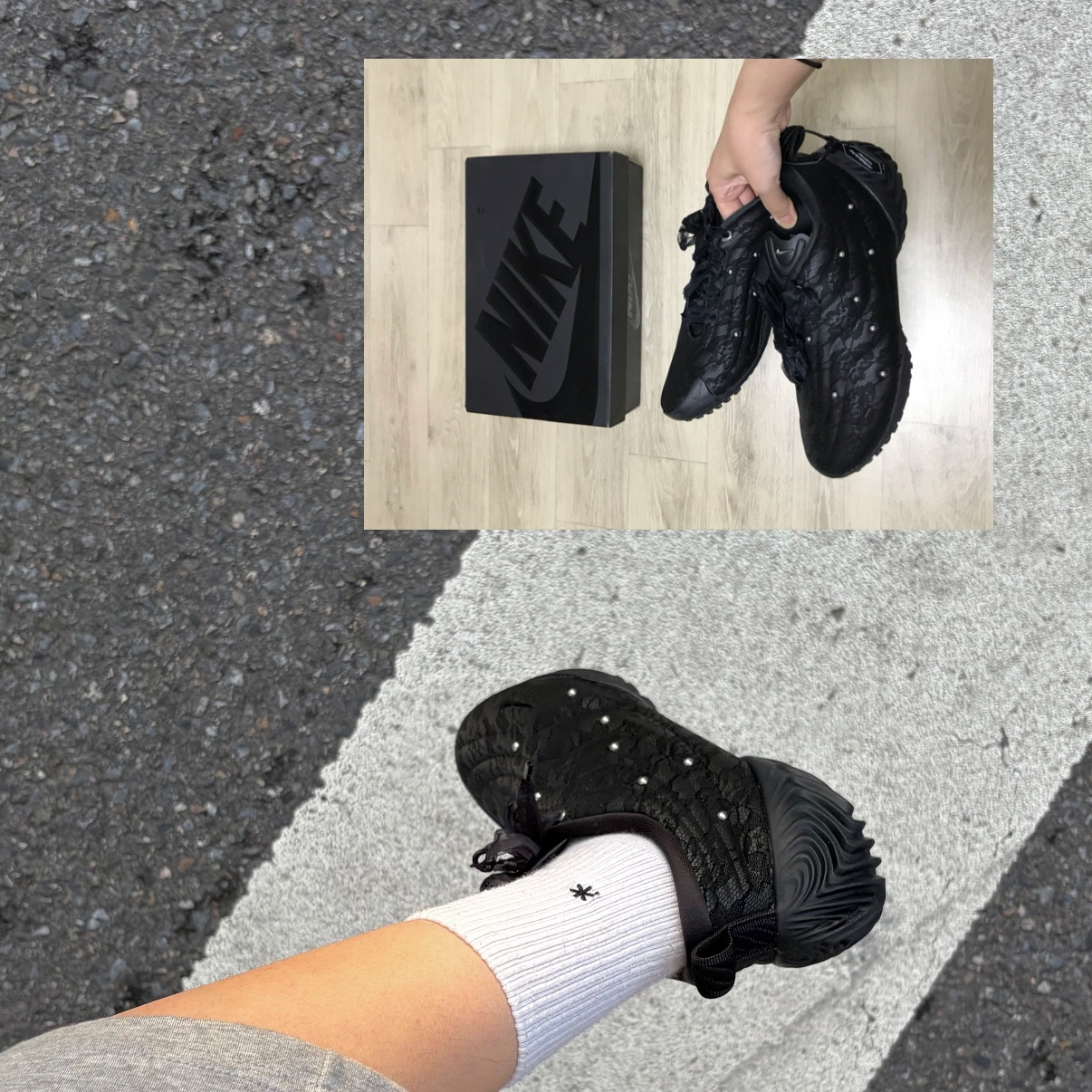 (W) Nike Astra Ultra Black 착용 스타일 - 1