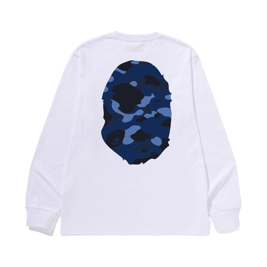 베이프 컬러 카모 빅 에이프 헤드 롱슬리브 티셔츠 화이트 네이비(BAPE Color Camo Big Ape Head L/S T-Shirt White Navy) - 2