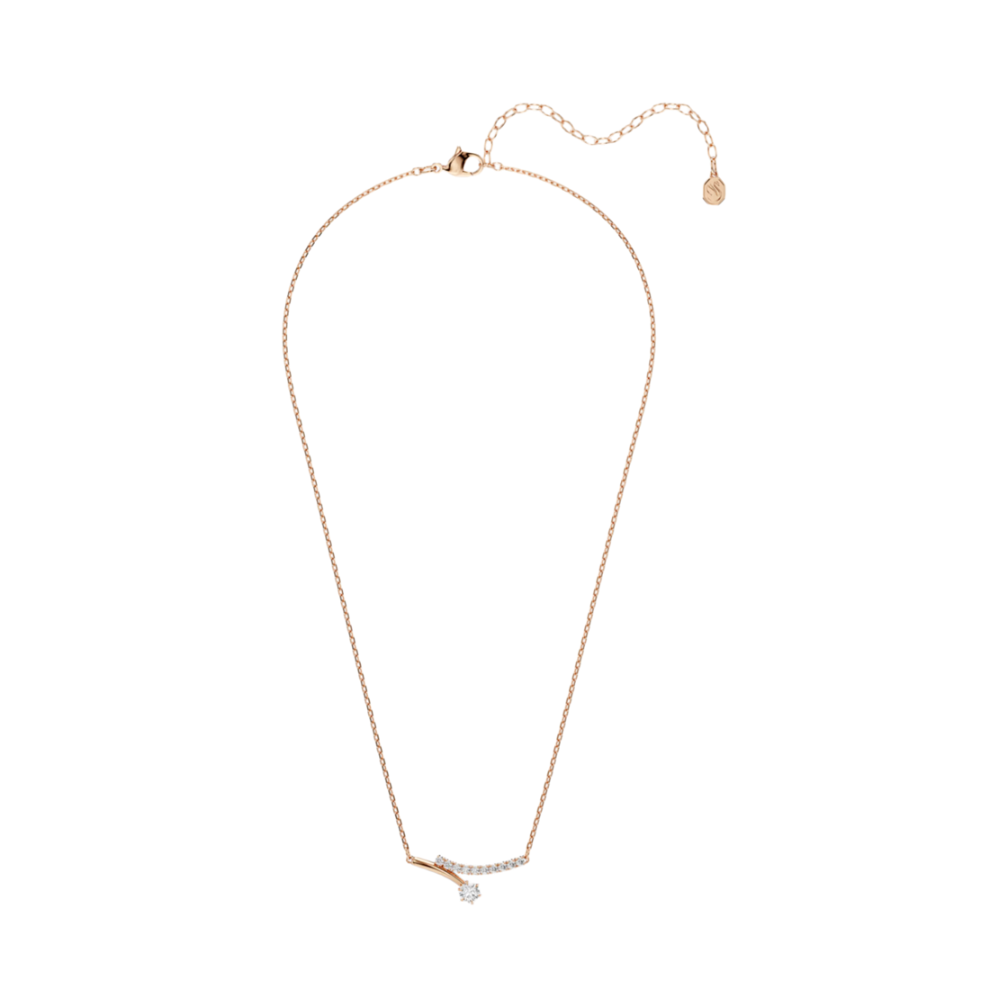 (W) 스와로브스키 매트릭스 네클리스 라운드 컷 화이트 18K 로즈 골드 피니시((W) Swarovski Matrix Necklace Round Cut White 18K Rose Gold Finish) - 2