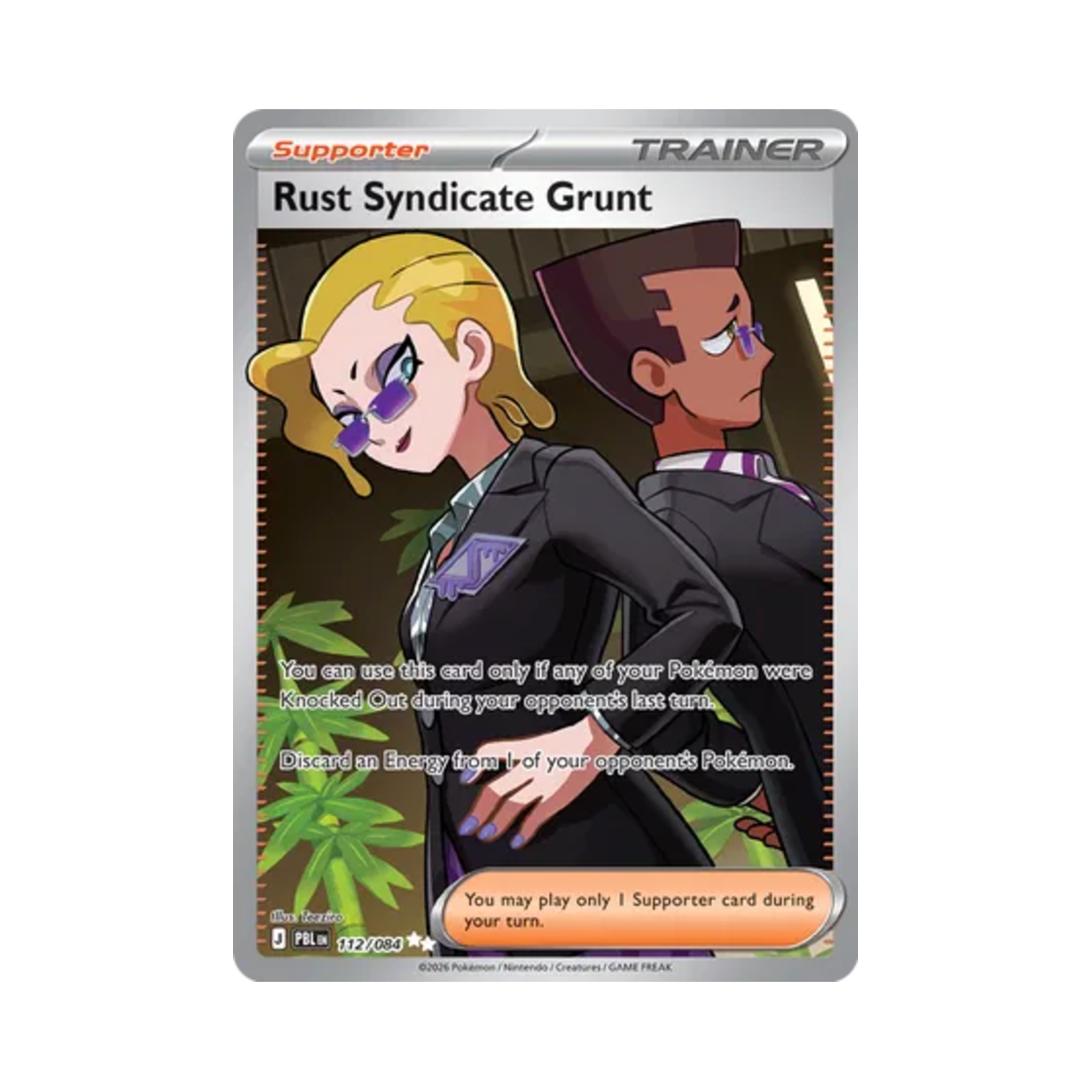 포켓몬 TCG 라스단의 조무래기 RR 피치 블랙 (영문판)(Pokemon TCG Rust Syndicate Grunt RR Pitch Black (English Ver.)) - 1