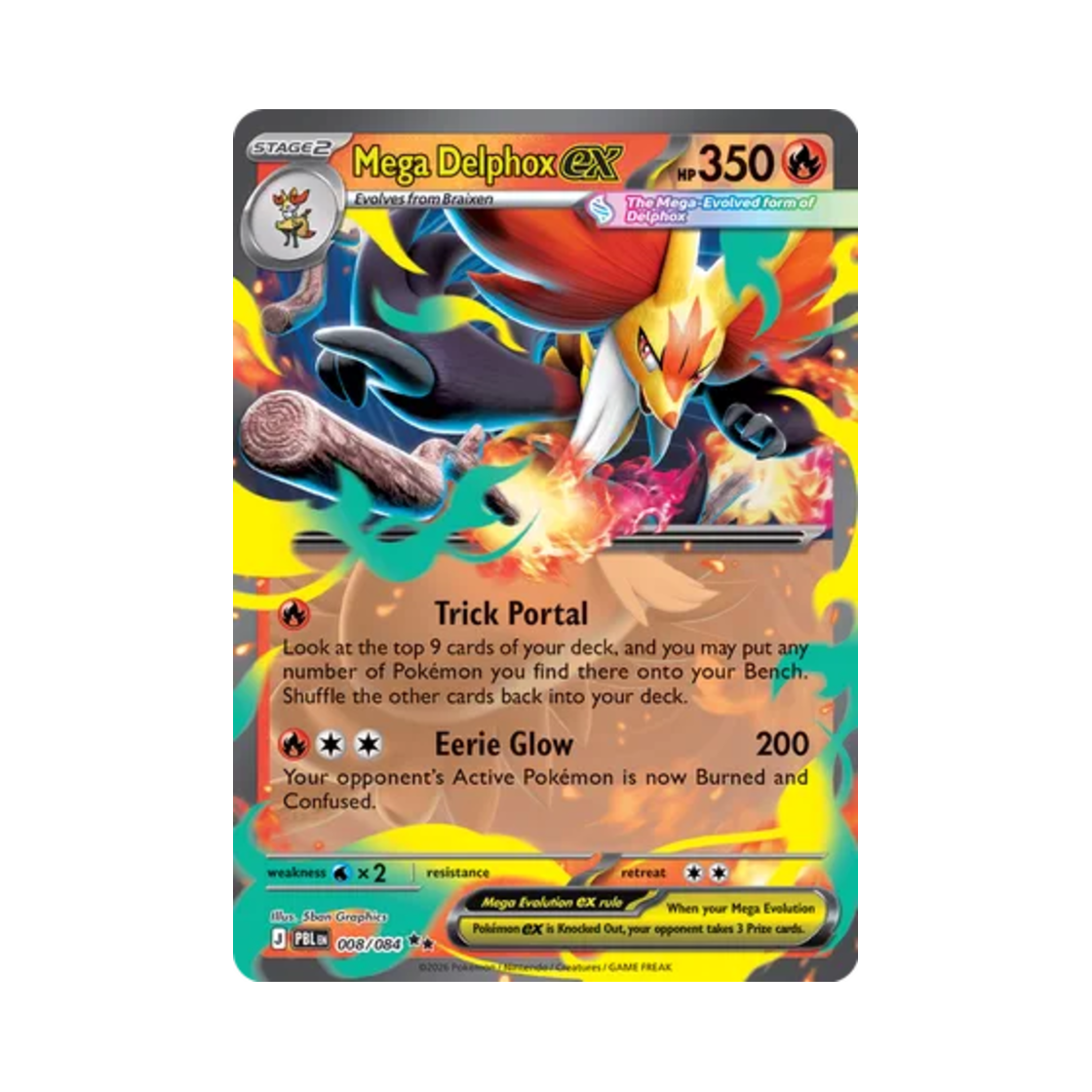 포켓몬 TCG 메가 마폭시 ex RR 피치 블랙 (영문판)(Pokemon TCG Mega Delphox ex RR Pitch Black (English Ver.)) - 1