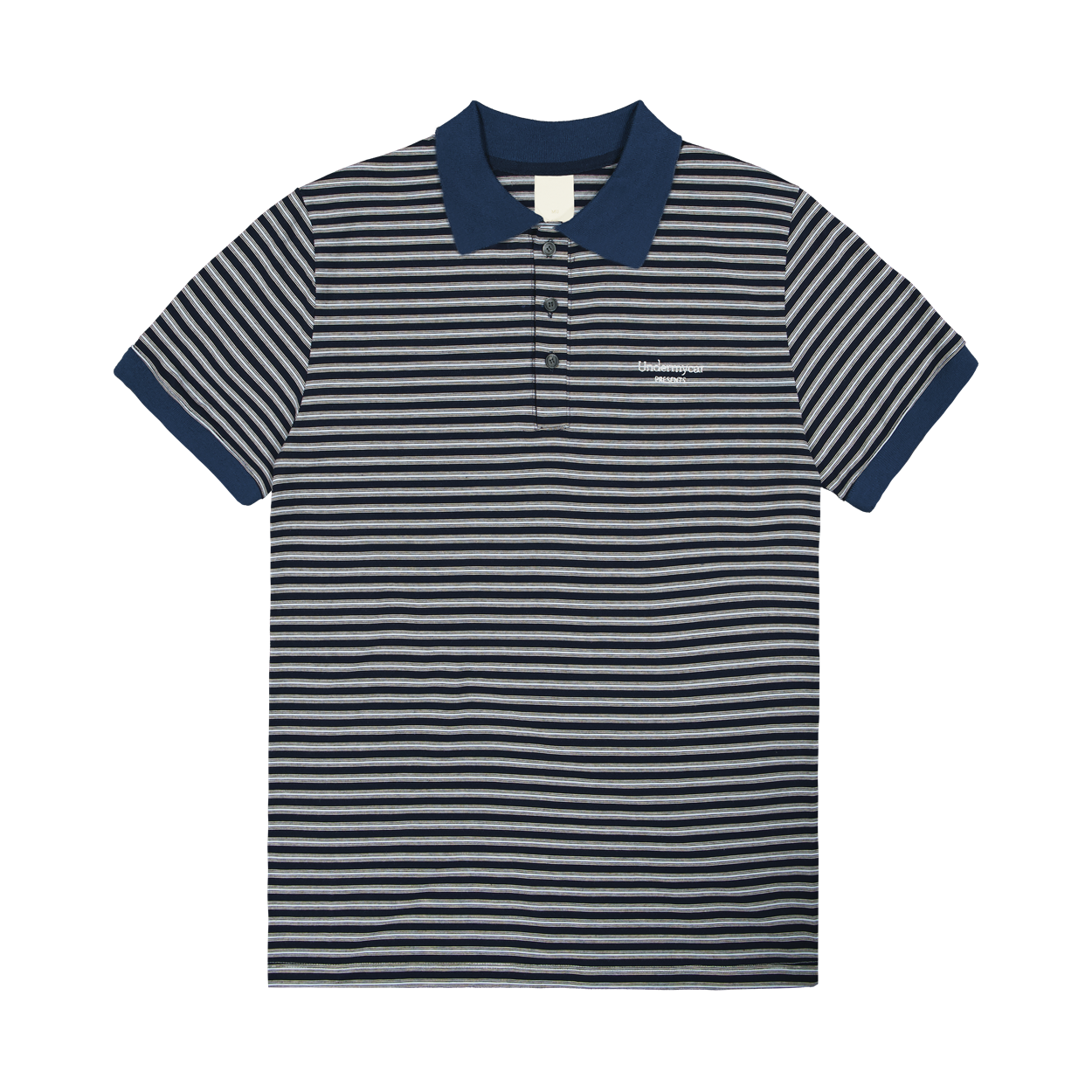 언더마이카 무.199 클래식 로고 레트로 스트라이프 피케 셔츠 네이비(Undermycar Mu.199 Classic Logo Retro Stripe Pk Shirts Navy)