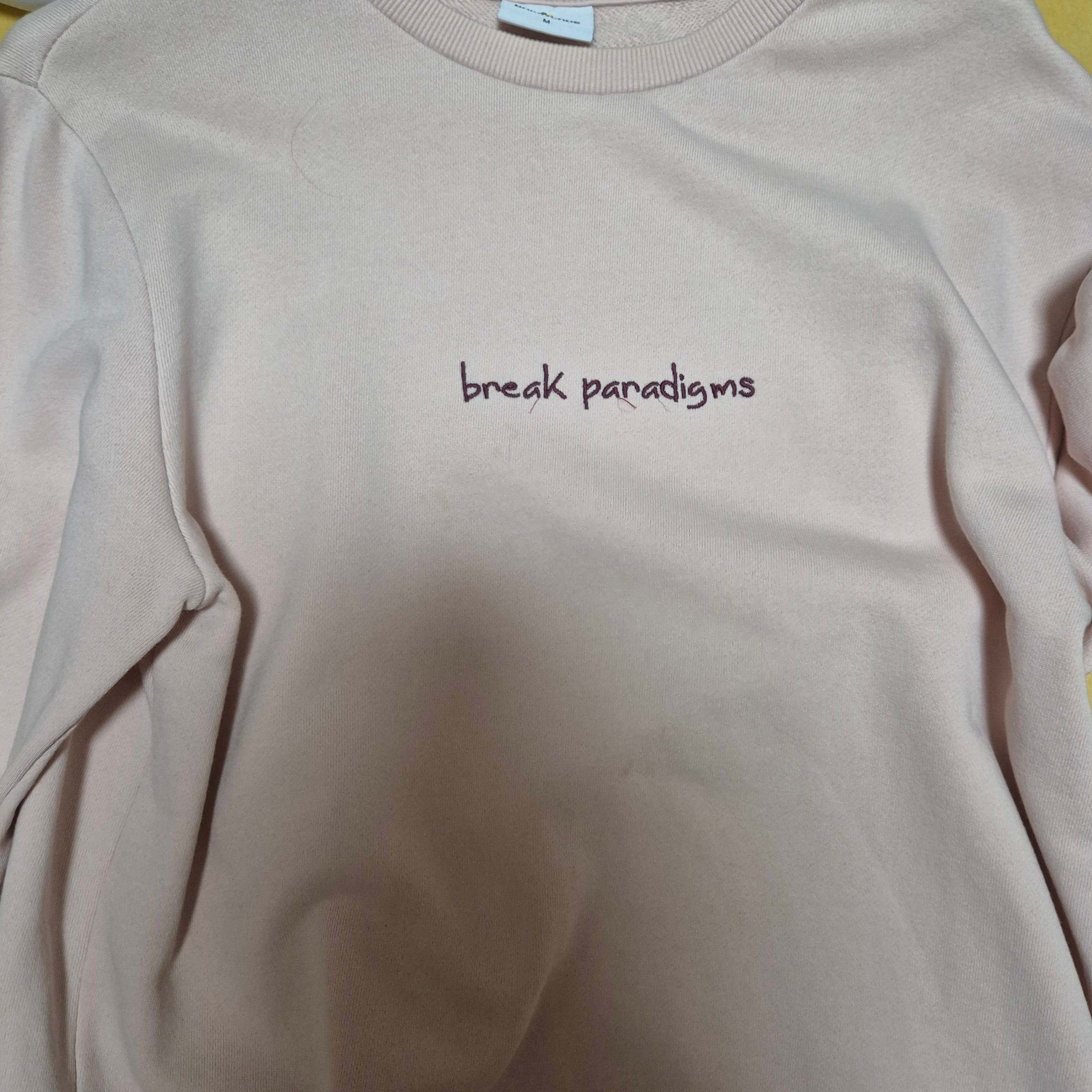 WILLBE PLAY Sleeve Piping Sweatshirt Pink 착용 스타일
