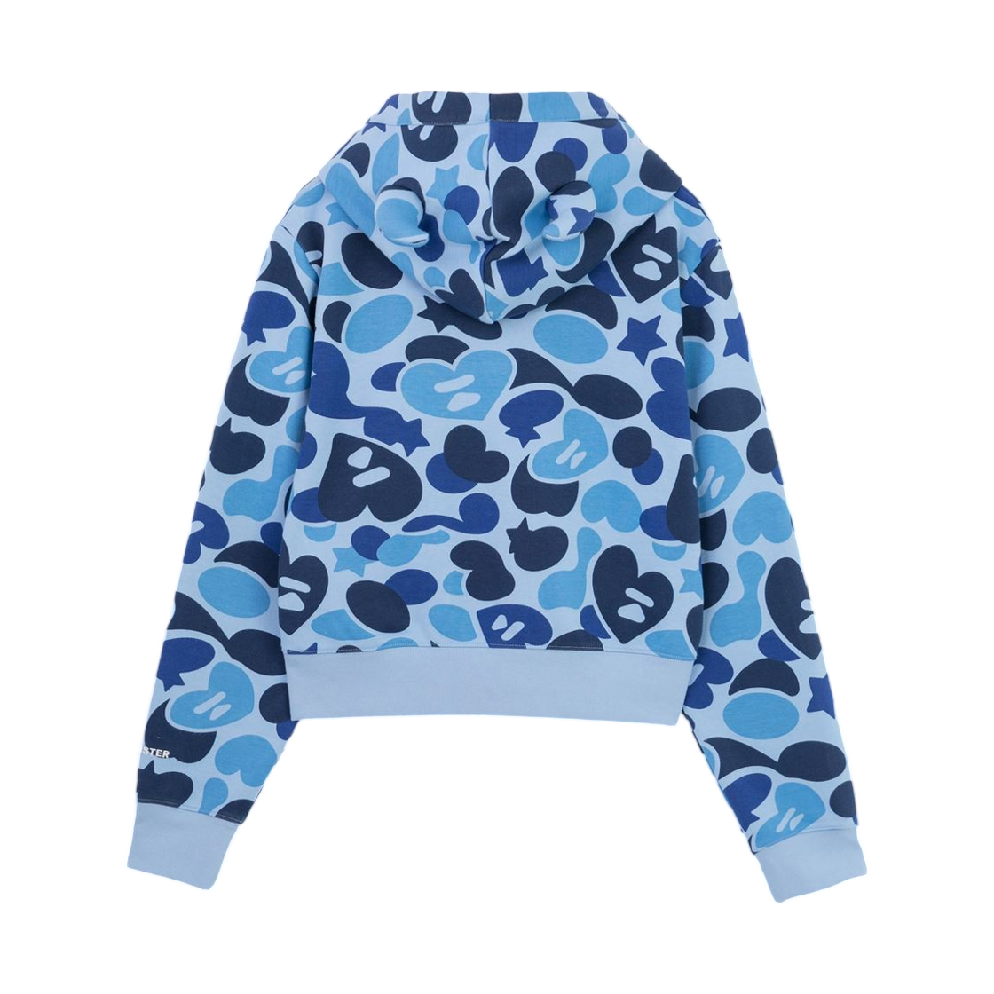 (W) 베이프 에이피 x 베이비 몬스터 하트 뱃지 집 후드 삭스((W) BAPE Apee x Baby Monster Heart Badge Zip Hoodie Sax) - 2