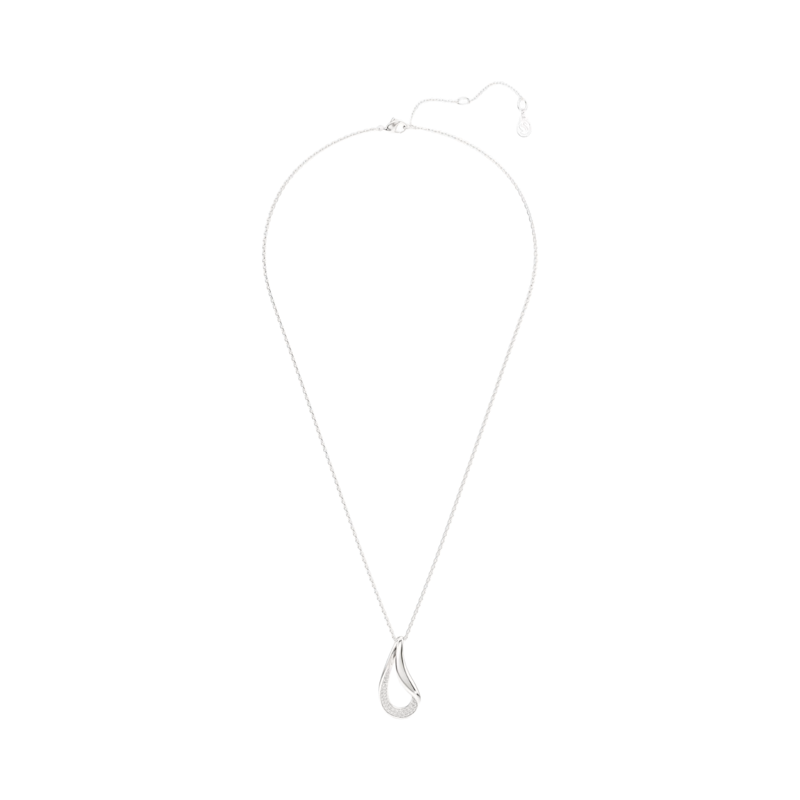 (W) 스와로브스키 클라시카 펜던트 라운드 컷 롱 화이트 스털링 실버((W) Swarovski Classica Pendant Round Cut Long White Sterling Silver) - 2