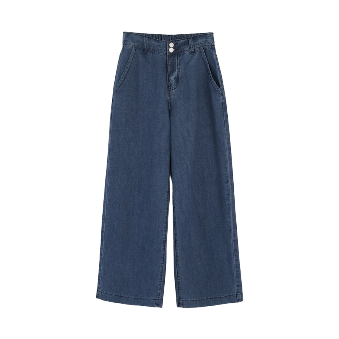 GW3617 GCLIP Two-Button Wide Back-Banding Wide Jeans