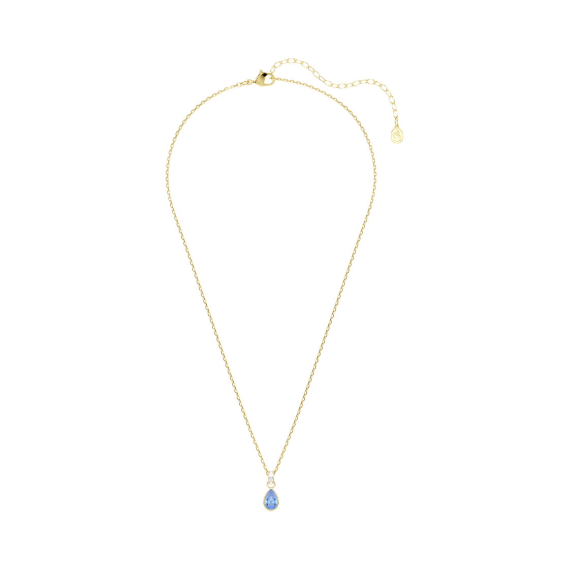 (W) 스와로브스키 크로마 펜던트 피어 컷 블루 18K 골드 피니시((W) Swarovski Chroma Pendant Pear Cut Blue 18K Gold Finish) - 2