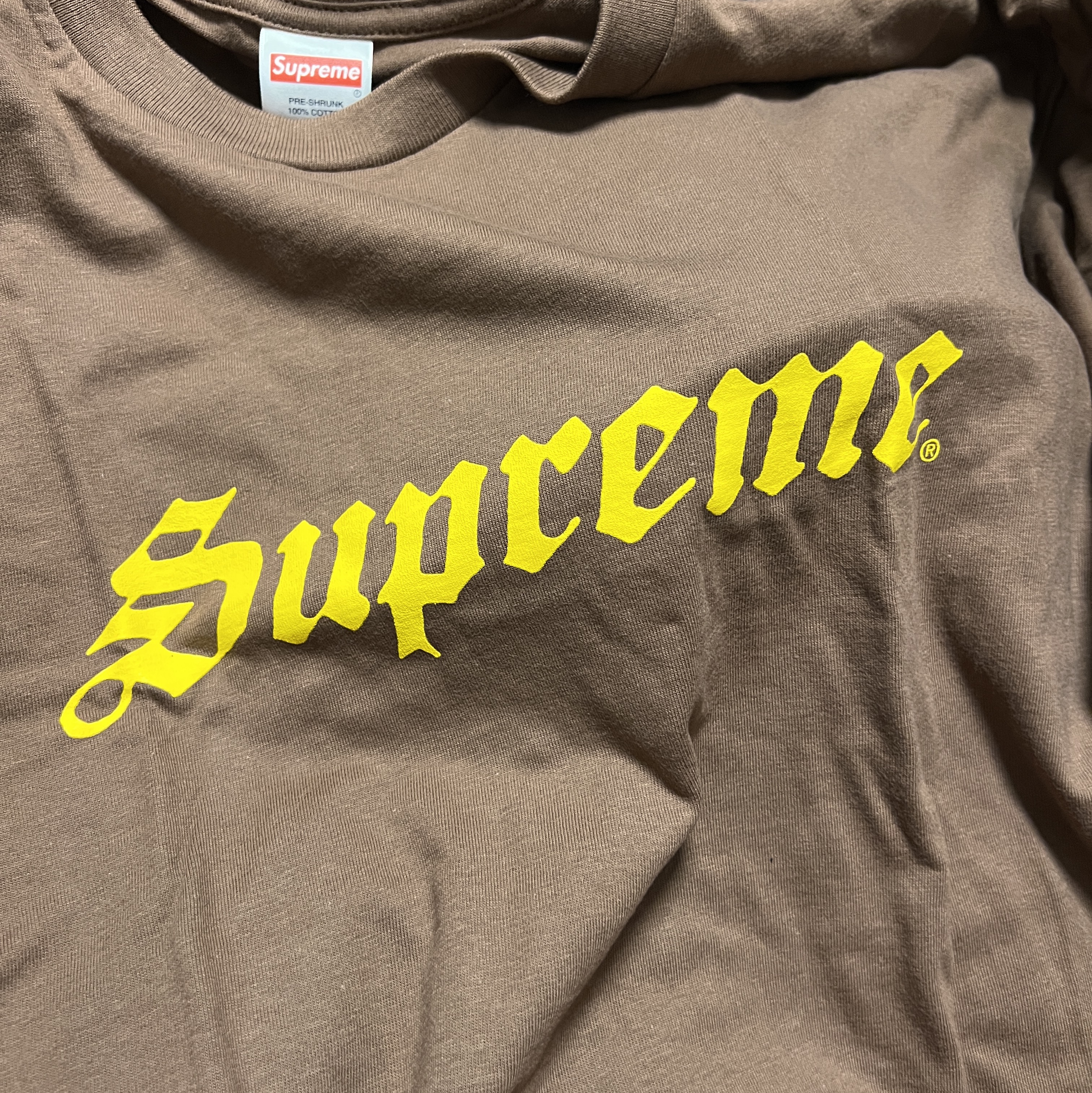 Supreme Speed T-Shirt Brown - 26SS 착용 스타일