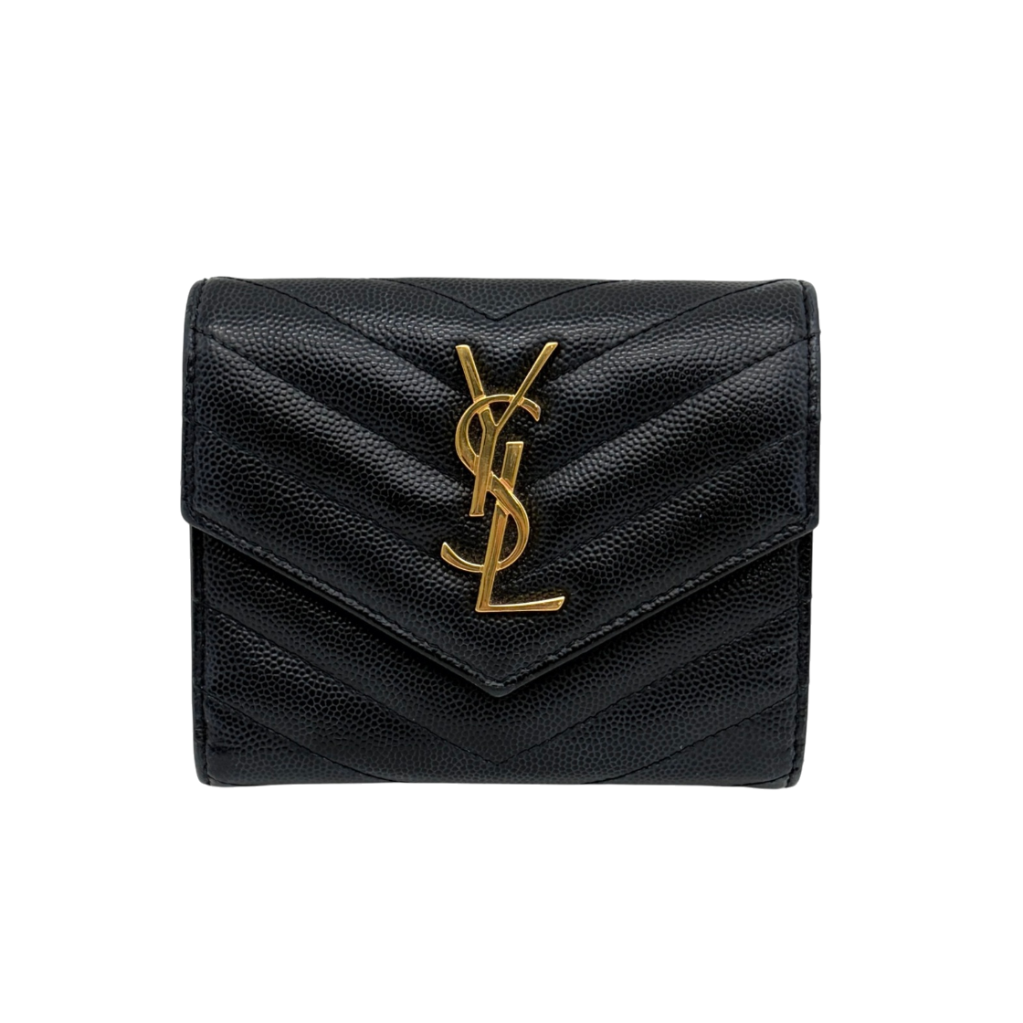 ITD32G5JV6CH Saint Laurent Monogram Matelasse Compact Wallet Black 403943