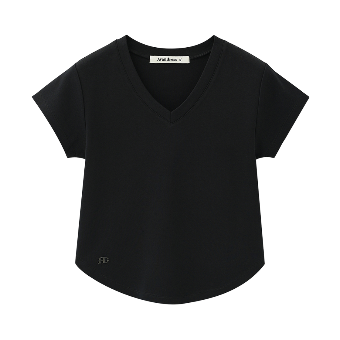 어반드레스 소렌 매트 브이넥 티셔츠 블랙(Avandress Soren Matte V-Neck T-Shirt Black)