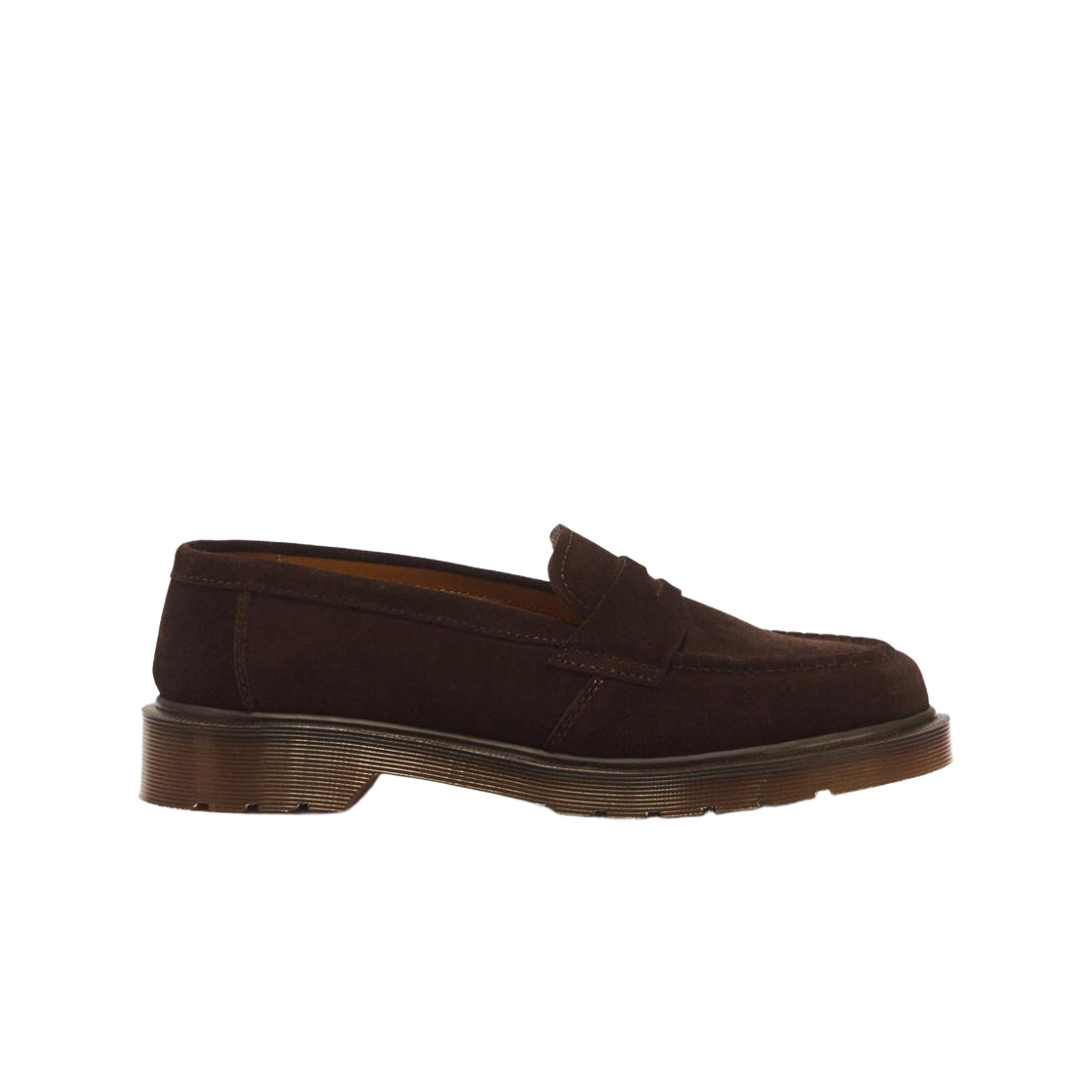 43301201 Dr. Martens Delapre Penny Repello Calf Suede Loafers Brown