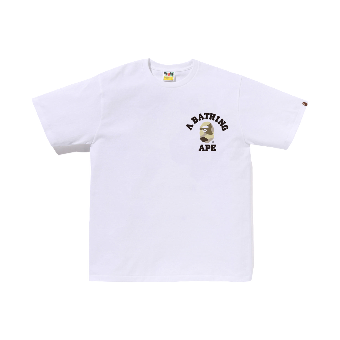 - BAPE Color Camo College Ats T-Shirt White Brown